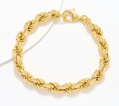 UltraFine 950 Silver Gold Tone Brilliant Rope Bracelet Large