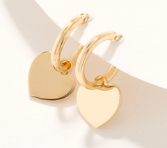 UltraFine 950 Silver Gold Tone Heart Motif Earrings