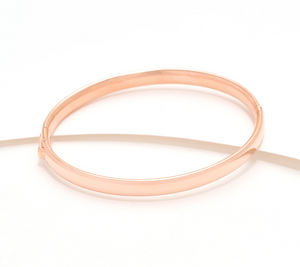 UltraFine Polished Rose Tone Safety Lock 5.5mm Bangle Small