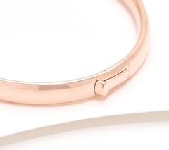 UltraFine Polished Rose Tone Safety Lock 5.5mm Bangle Small