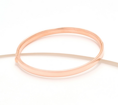 UltraFine Polished Rose Tone Safety Lock 5.5mm Bangle Small