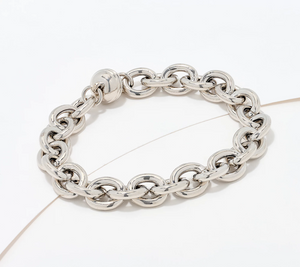 David Markstein Silver Bronze Status Magnetic Rolo Bracelet Avg