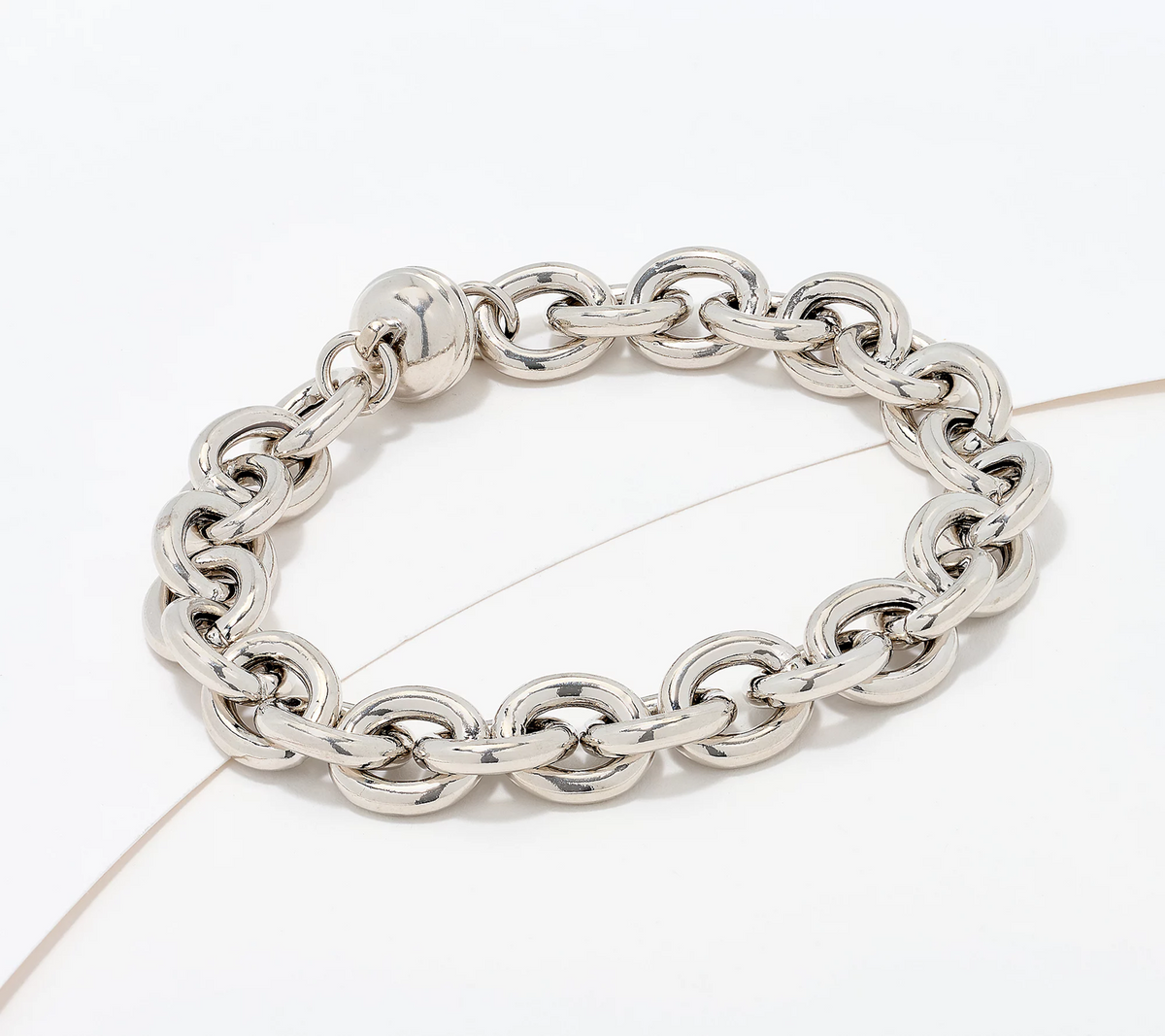 David Markstein Silver Bronze Status Magnetic Rolo Bracelet Avg