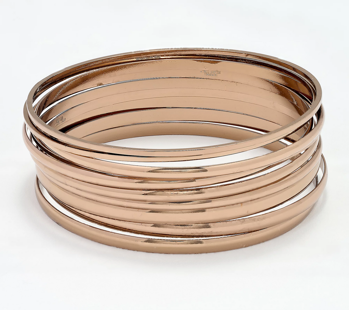 David Markstein Premiere Mocha Set of 10 Luxe Slip On Multi Colors Bangles Large