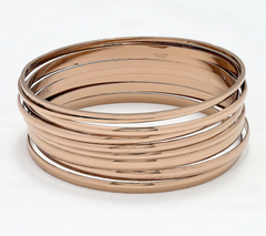 David Markstein Premiere Mocha Set of 10 Luxe Slip On Multi Colors Bangles Large