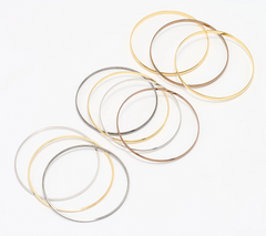 David Markstein Premiere Bronze Set of 10 Luxe Slip On Multi Colors Bangles Small