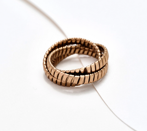 David Markstein Mocha Bronze Triple Tubogas Rolling Ring Size 7