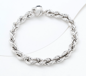 David Markstein White Bronze Premium Rope Bracelet with Magnetic Clasp Small