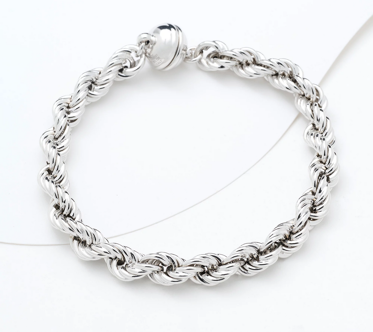 David Markstein White Bronze Premium Rope Bracelet with Magnetic Clasp Small