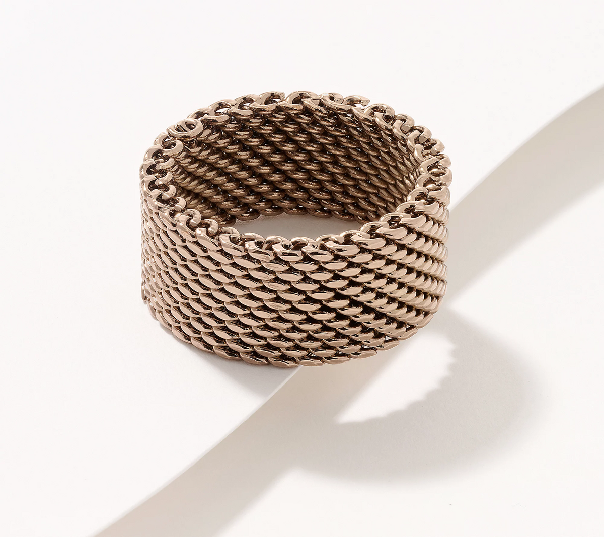 David Markstein Mocha Bronze Couture Tessutto Mesh Band Ring Size 11