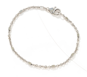 David Markstein Rhodium-Plated Bronze Premiere Luxe Cube Station Bracelet Large
