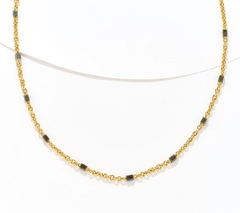 David Markstein Two Tone Black/Yellow Bronze Premiere Luxe Cube 18" + 2" Necklace