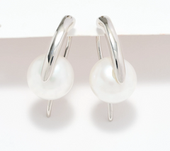 Honora Bronze White Pearl Silver Plated Earrings
