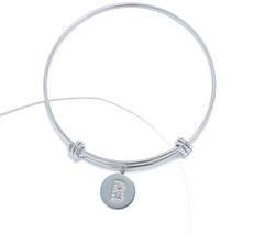 Steel by Diamonique Silvertone "B" Initial Bracelet, Small/Avg