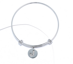 Steel by Diamonique Silver Tone "J" Initial Bracelet Avg/Large