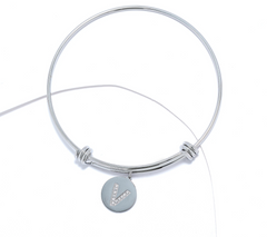 Steel by Diamonique Silvertone "V" Initial Bracelet, Small/Avg