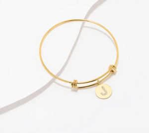 Steel by Diamonique Gold Tone "J" Initial Bracelet Small/Avg