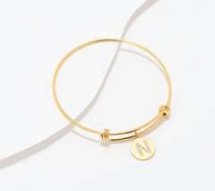 Steel by Diamonique Gold Tone "N" Initial Bracelet Avg/Large
