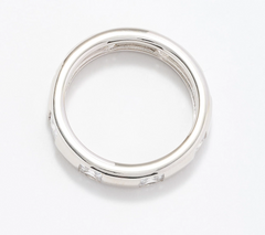 Diamonique Italia Sterling Silver Band Ring, Size 9