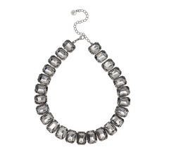 Carla Rockmore Collection Octagon Cut Jewel Charcoal Necklace 18"L
