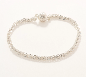 UltraFine 950 Silver Basket Rope Magnetic Clasp Bracelet Avg