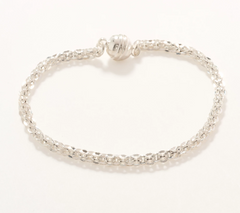 UltraFine 950 Silver Basket Rope Magnetic Clasp Bracelet Avg