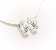 UltraFine 950 Silver Squared Oval 1" Hoop Earrings