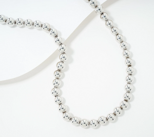 David Markstein Silver Bronze Satin 8mm Bead Magnetic Necklace