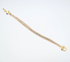 David Markstein Tri Color Bronze Multi-Strand Omega Bracelet w/ Buckle Clasp Avg
