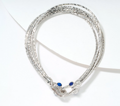 David Markstein White Bronze Multi-Strand Omega Bracelet w/ Buckle Clasp Small