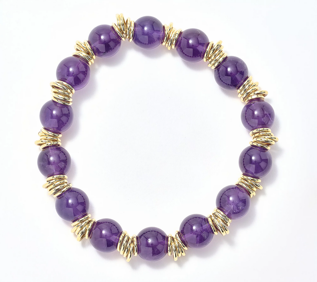 David Markstein Bronze Amethyst Bead & Rondels Stretch Bracelets Small/Avg