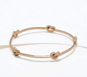 David Markstein Mocha Bronze Dimensional Love Knot Slip on Bangle Small