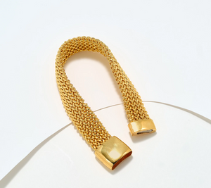 David Markstein Yellow Bronze Italian Tessuto Magnetic Bracelet Avg