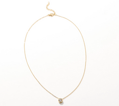 Steel by Diamonique Gold Clad Bezel Set Solitaire Pendant