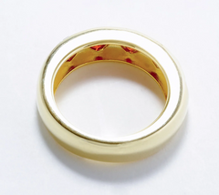 Diamonique x Melissa McGoff Sterling Silver Goldclad Heart Band Ring, Size 4