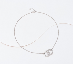 Diamonique Italia  Sterling Silver Interlocked Rings Faith Necklace