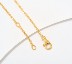 Diamonique Italia Gold Clad "Two Hearts, One Bond" Sterling Silver Necklace