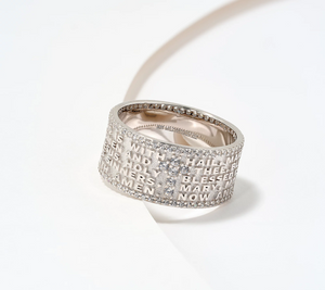 Diamonique Italia  Sterling Silver Prayer Band Ring, Size 9
