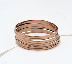 David Markstein Mocha Premiere Bronze Set of 7 Luxe Slip on Bangles Avg