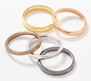 David Markstein Multi Color Bronze Premiere Set of 5 Stacking Rings Size 7