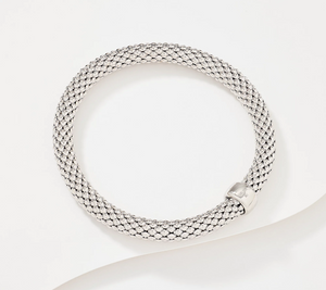 David Markstein Premiere White Bronze Comfort Stretch Bracelet Small