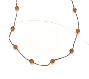 David Markstein 16" Mocha Tone Sterling D/C Bead Station w/ D/C Chain Necklace