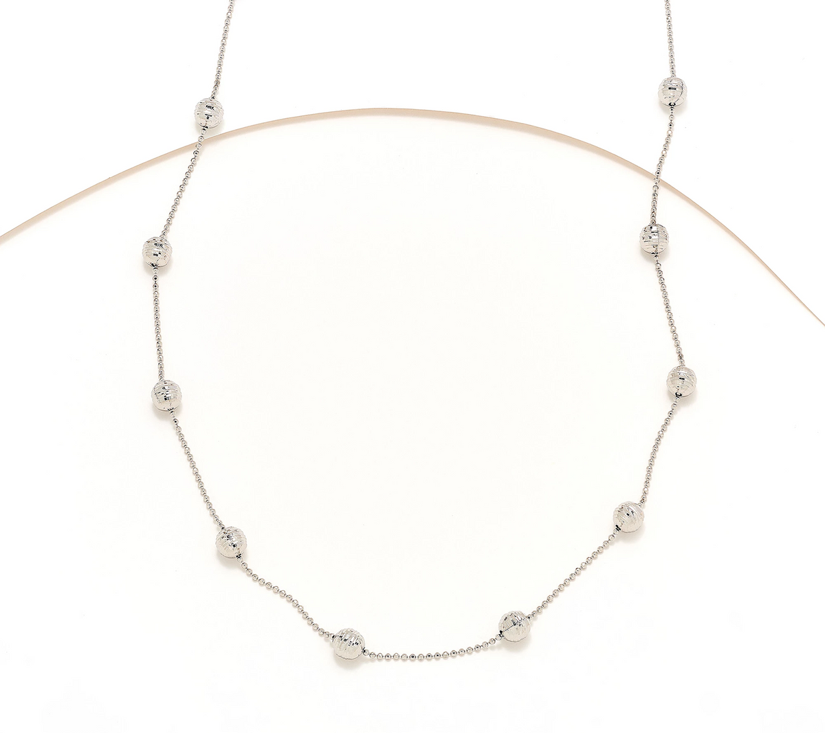David Markstein 20" Sterling D/C Bead Stations w/ D/C Chain Necklace