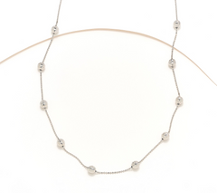 David Markstein 20" Sterling D/C Bead Stations w/ D/C Chain Necklace