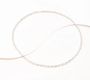 David Markstein White Sterling Silver Debut Twisted Herringbone Necklace, 18"