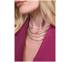 David Markstein White Sterling Silver Debut Twisted Herringbone Necklace, 18"