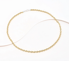 David Markstein Two Tone Yellow/White Sterling Silver Debut Twisted Herringbone Necklace, 18"