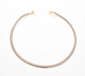 David Markstein 18" Yellow /Mocha Bronze 6mm Reversible Omega Necklace w/ Magnet Clasp