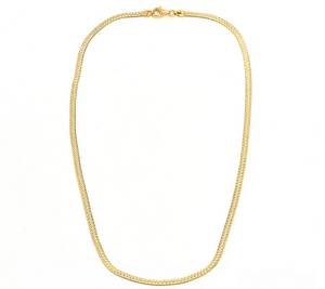 UltraFine 950 Silver Gold Tone Reversible 18" D/C Herringbone Chain Necklace