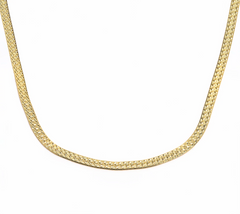 UltraFine 950 Silver Gold Tone Reversible 18" D/C Herringbone Chain Necklace